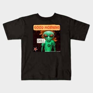 Funny Alien Chill Out Sci Fi Meme Kids T-Shirt